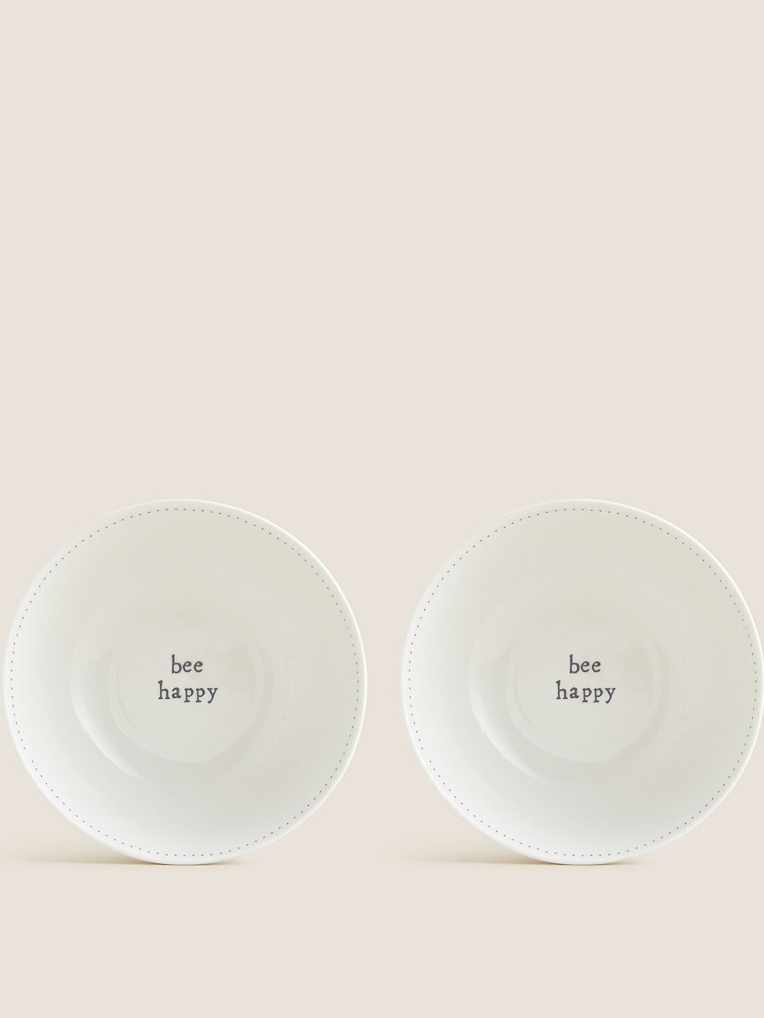 

Marks & Spencer White & Yellow 2 Pieces Printed Porcelain Matte Bowls-200ml