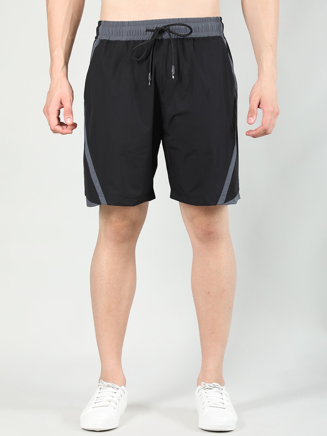 

CHKOKKO Men Mid-Rise Gym Sport Shorts, Black