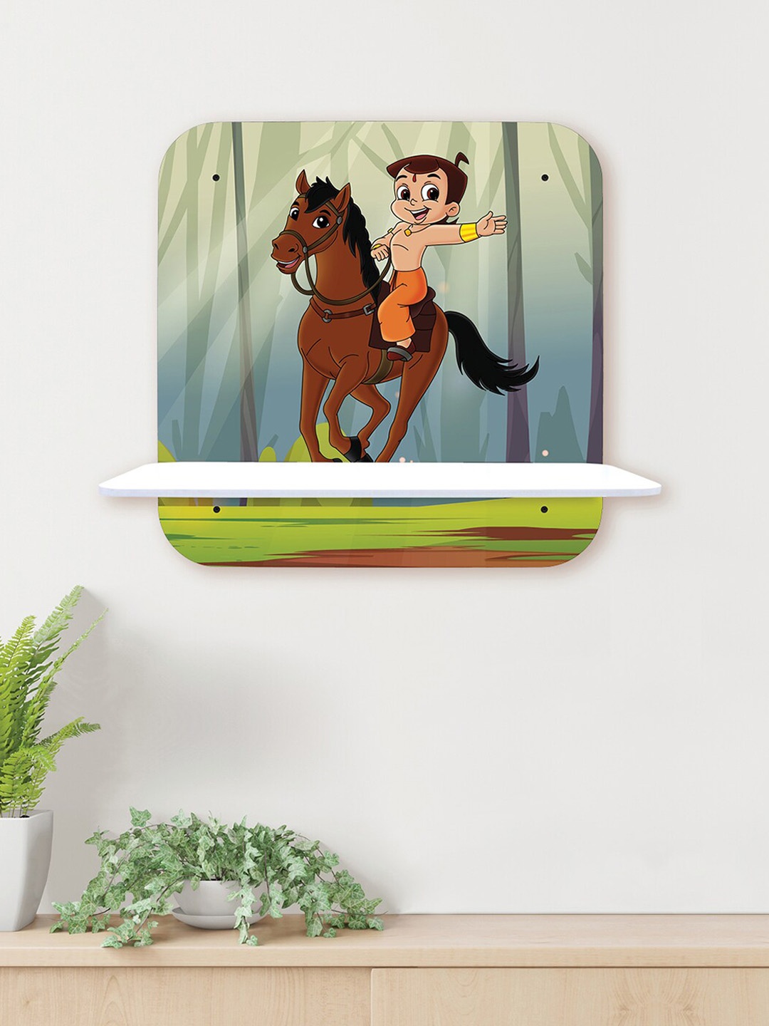 

RANDOM Kids Blue & Brown Chota Bheem Print Wall Shelf