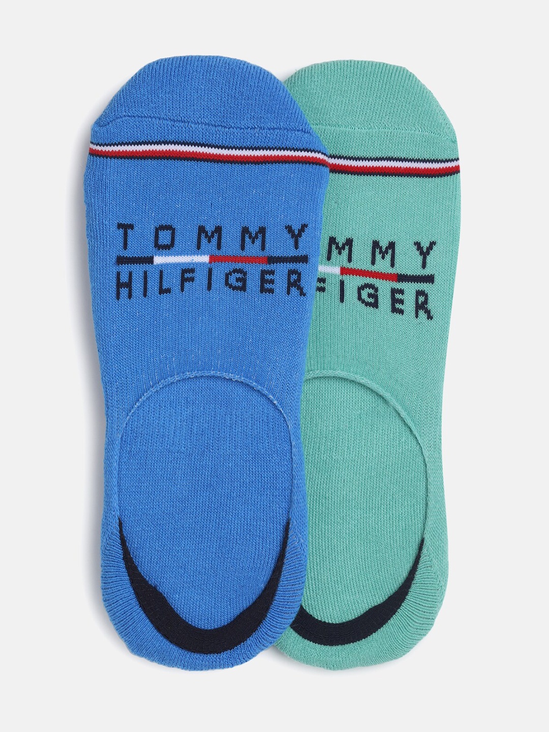 

Tommy Hilfiger Men Pack Of 2 Striped Shoe Liners Socks, Blue