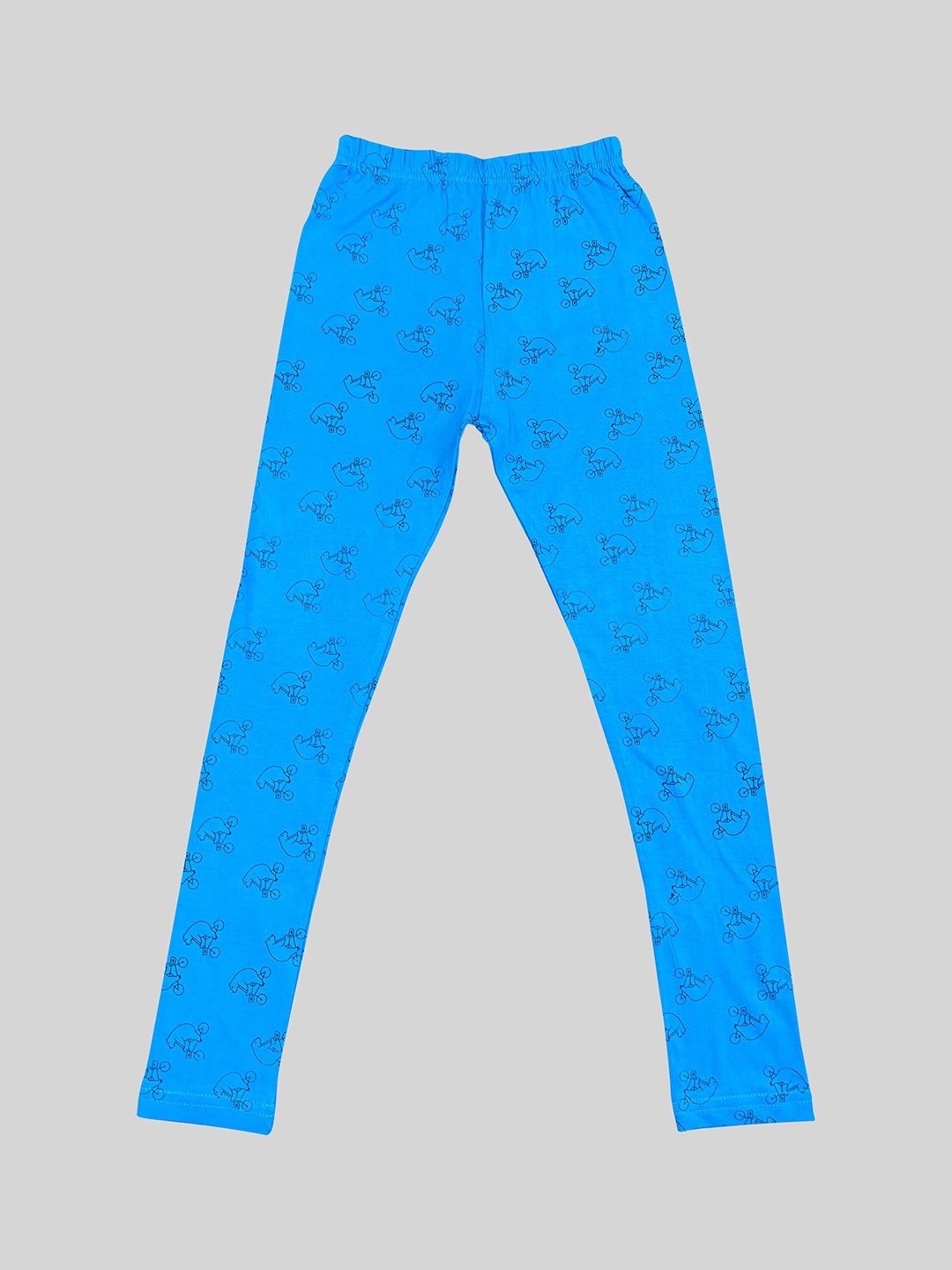 

DIAZ Girls Printed Ankle Length Cotton Lycra Leggings, Blue