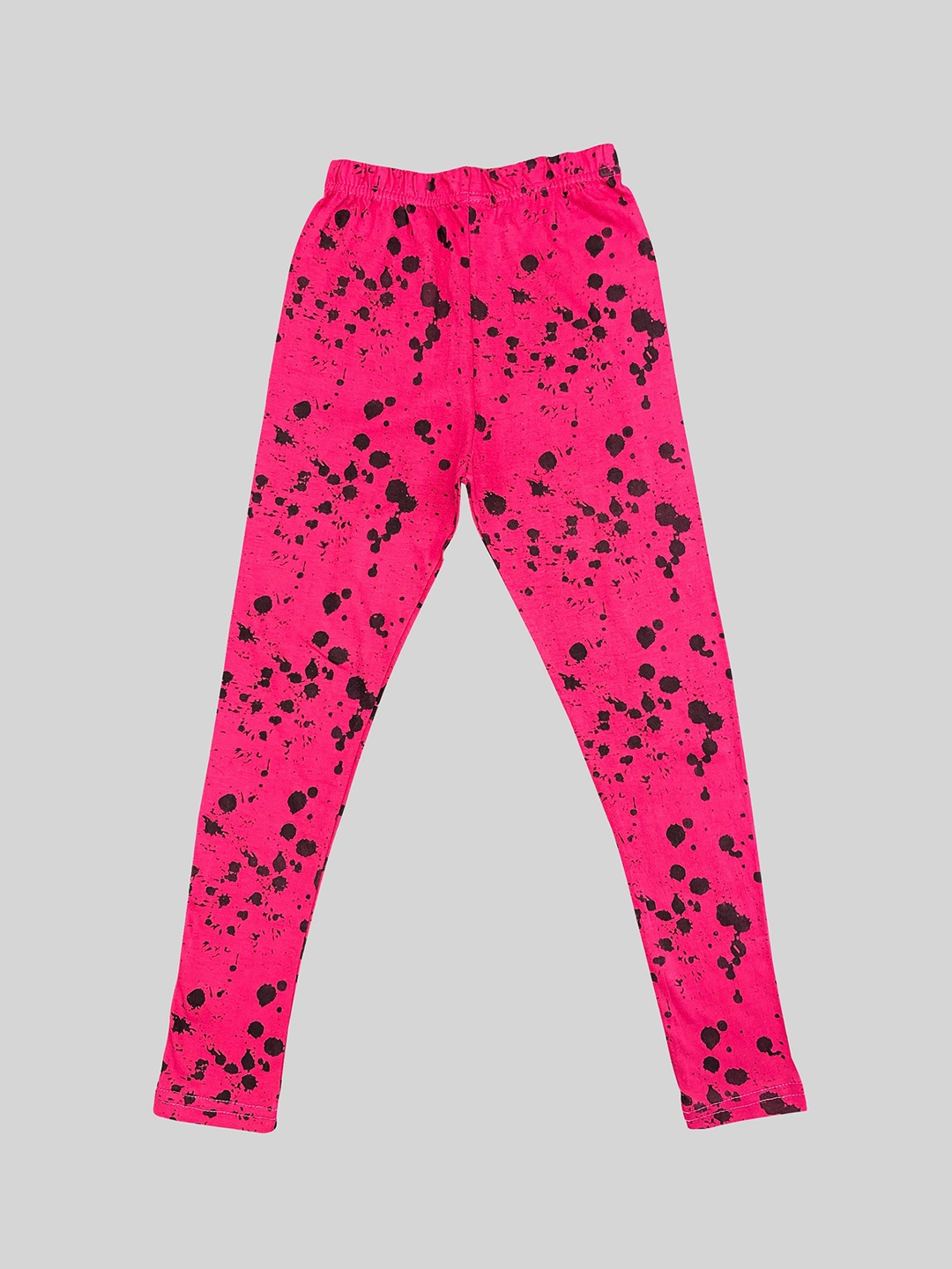 

DIAZ Girls Printed Ankle Length Cotton Lycra Leggings, Pink