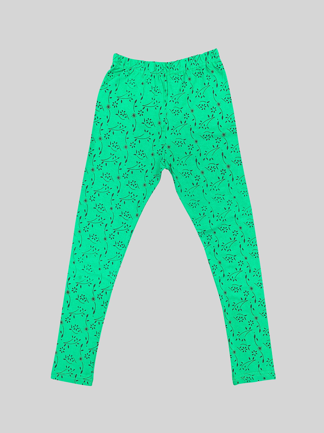 

DIAZ Girls Printed Ankle Length Cotton Lycra Leggings, Green