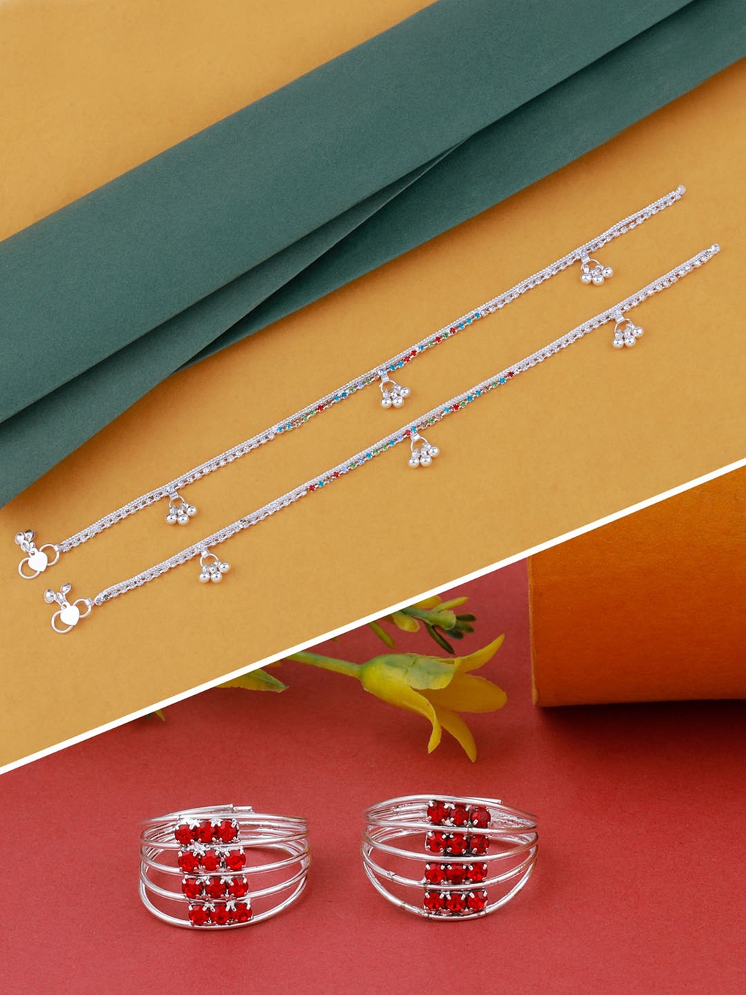 

Silver Shine Silver-Plated Anklets & Toe-Rings