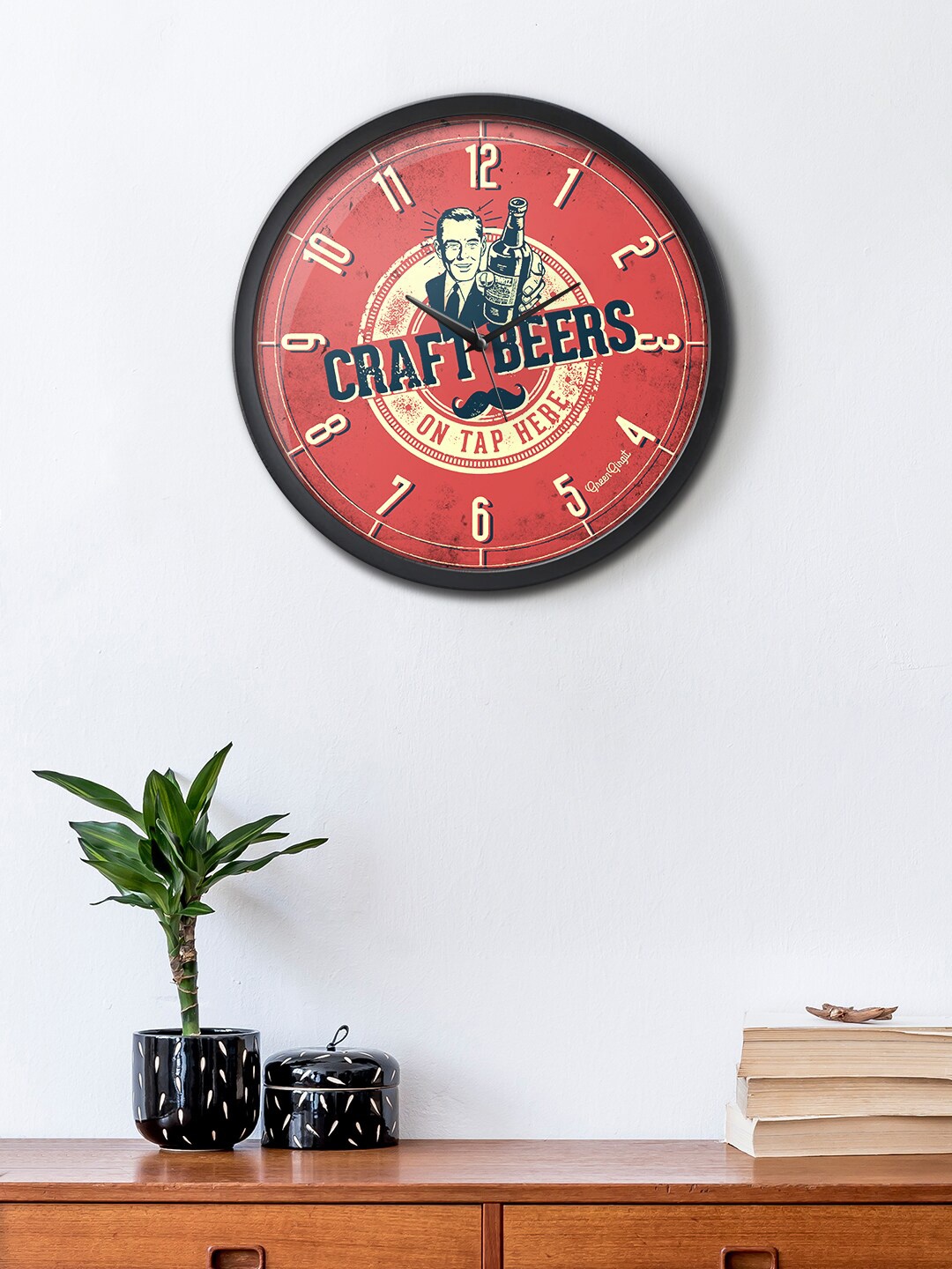 

green girgit Red & Yellow Craft Beer Printed Contemporary Analogue Wall Clock