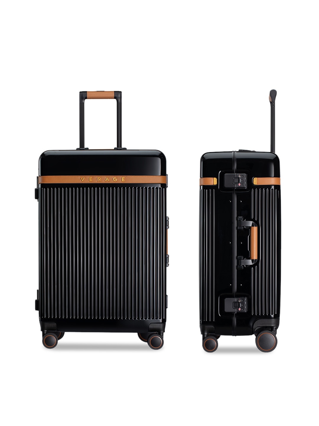 

VERAGE Luxe Windsor Aluminum Hard Side Spinner Luggage Check In Suitcase, Black
