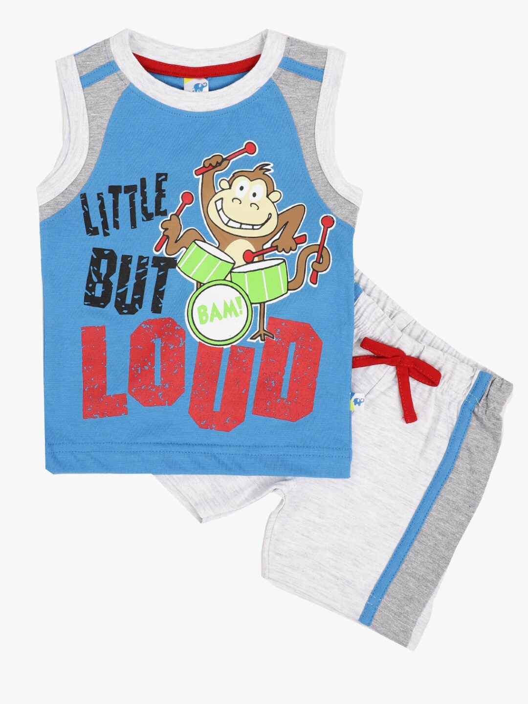 

V-Mart Infants Printed Pure Cotton T-shirt with Shorts, Blue