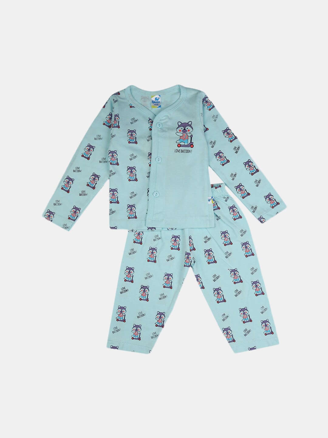 

V-Mart Infant Kids Graphic Printed Pure Cotton Shirt With Pyjama, Blue