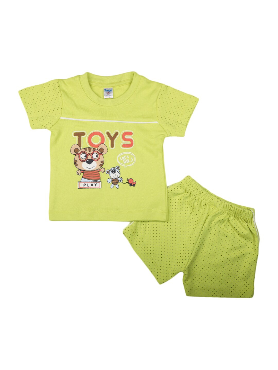 

V-Mart Infants Printed Pure Cotton T-shirt with Shorts, Green