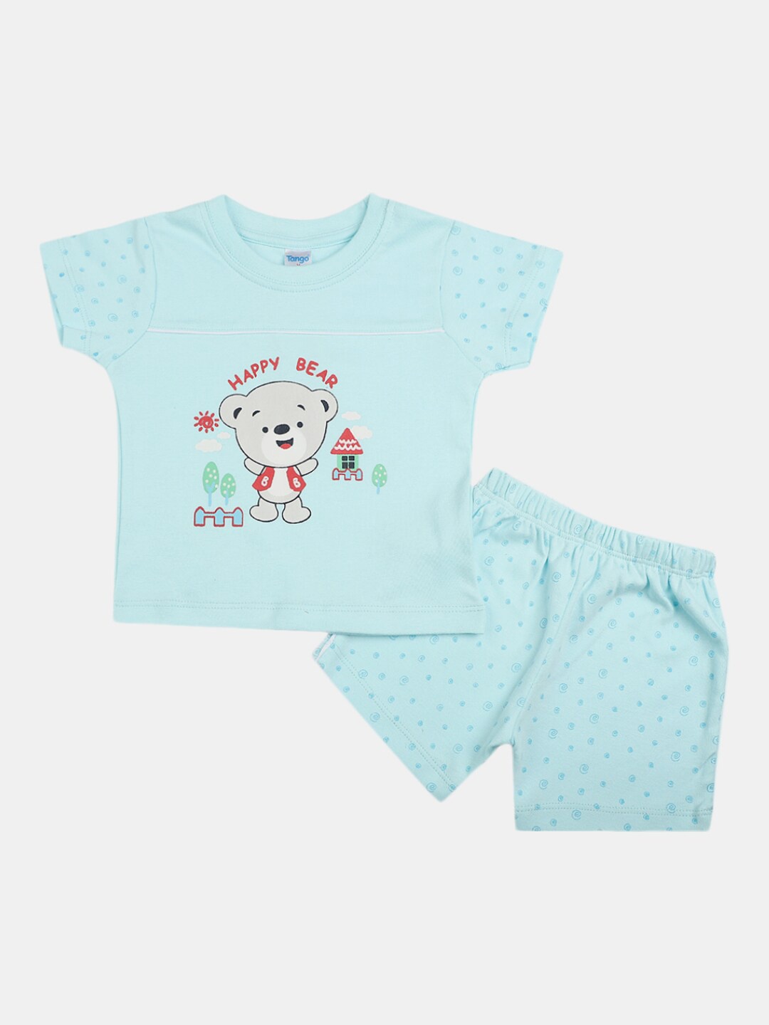 

V-Mart Infants Pure Cotton Printed T-shirt With Shorts Set, Blue