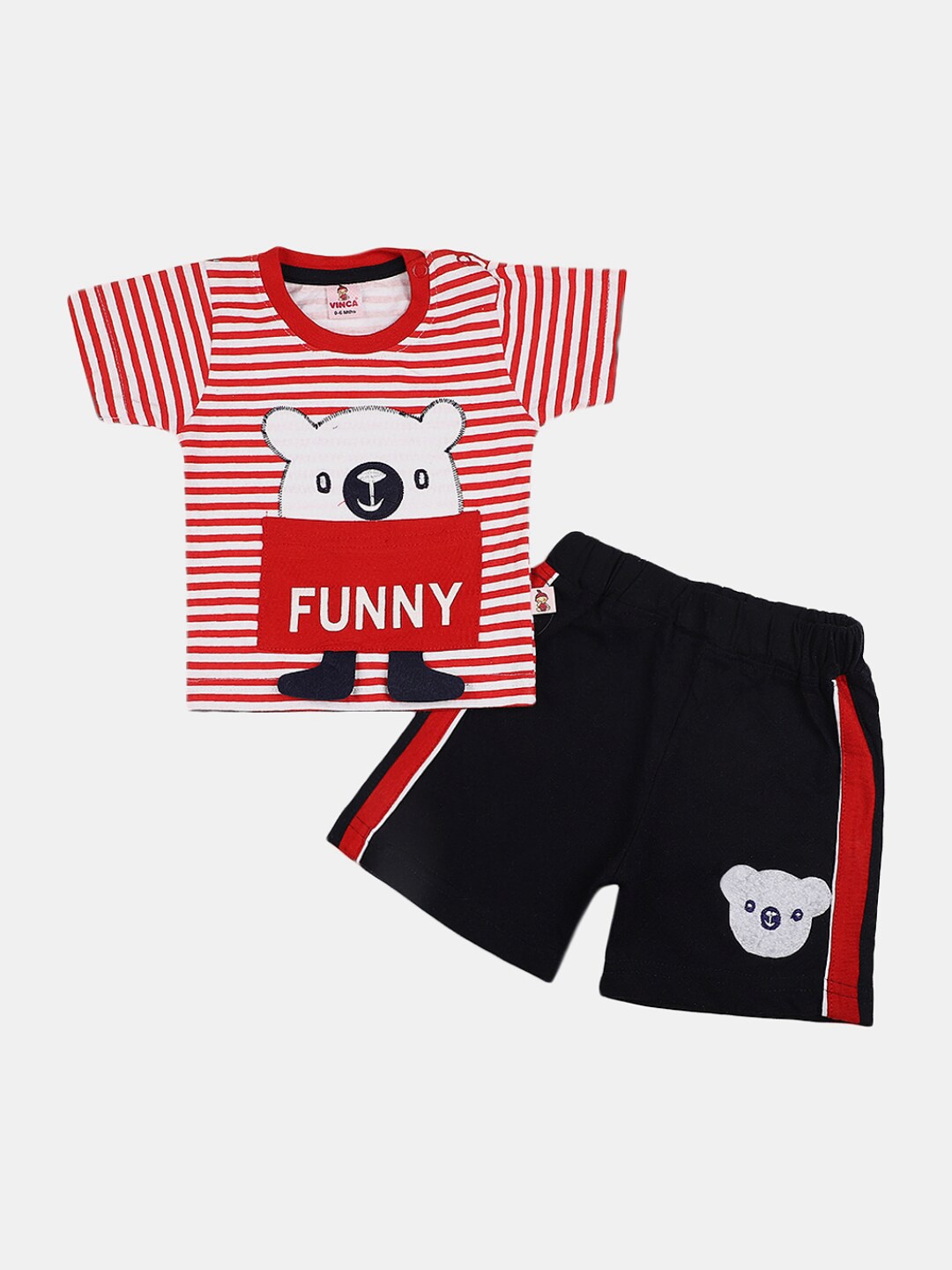 

V-Mart Infants Printed Pure Cotton T-shirt With Shorts, White