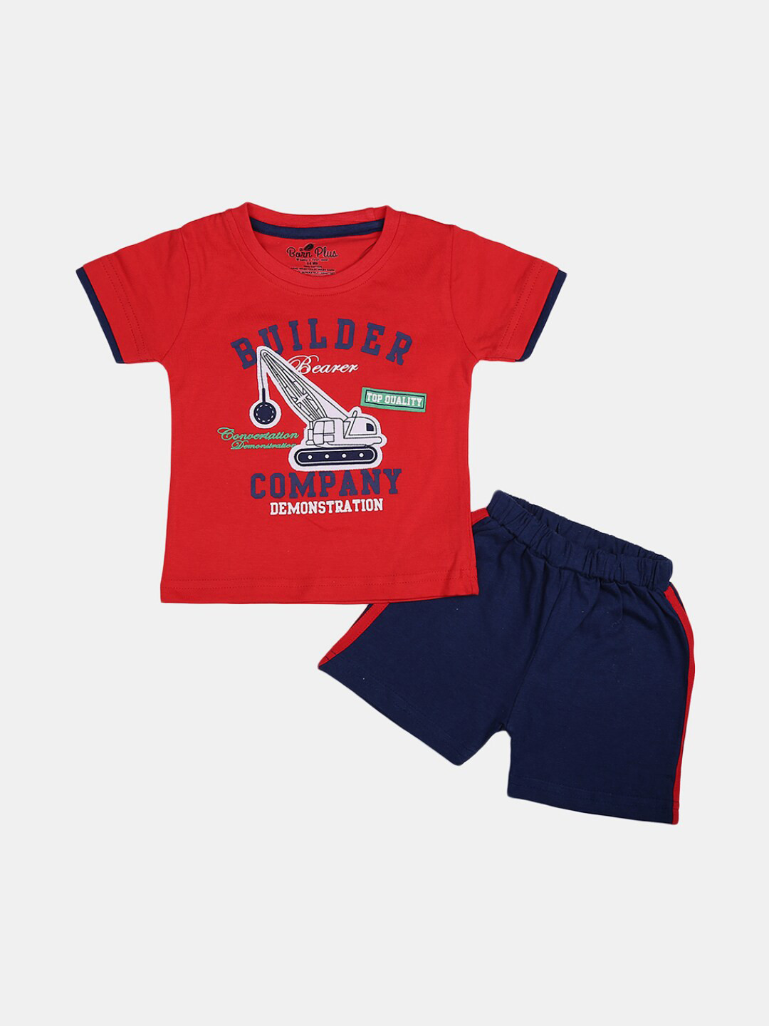 

V-Mart Infants Printed Pure Cotton T-shirt with Shorts, Red