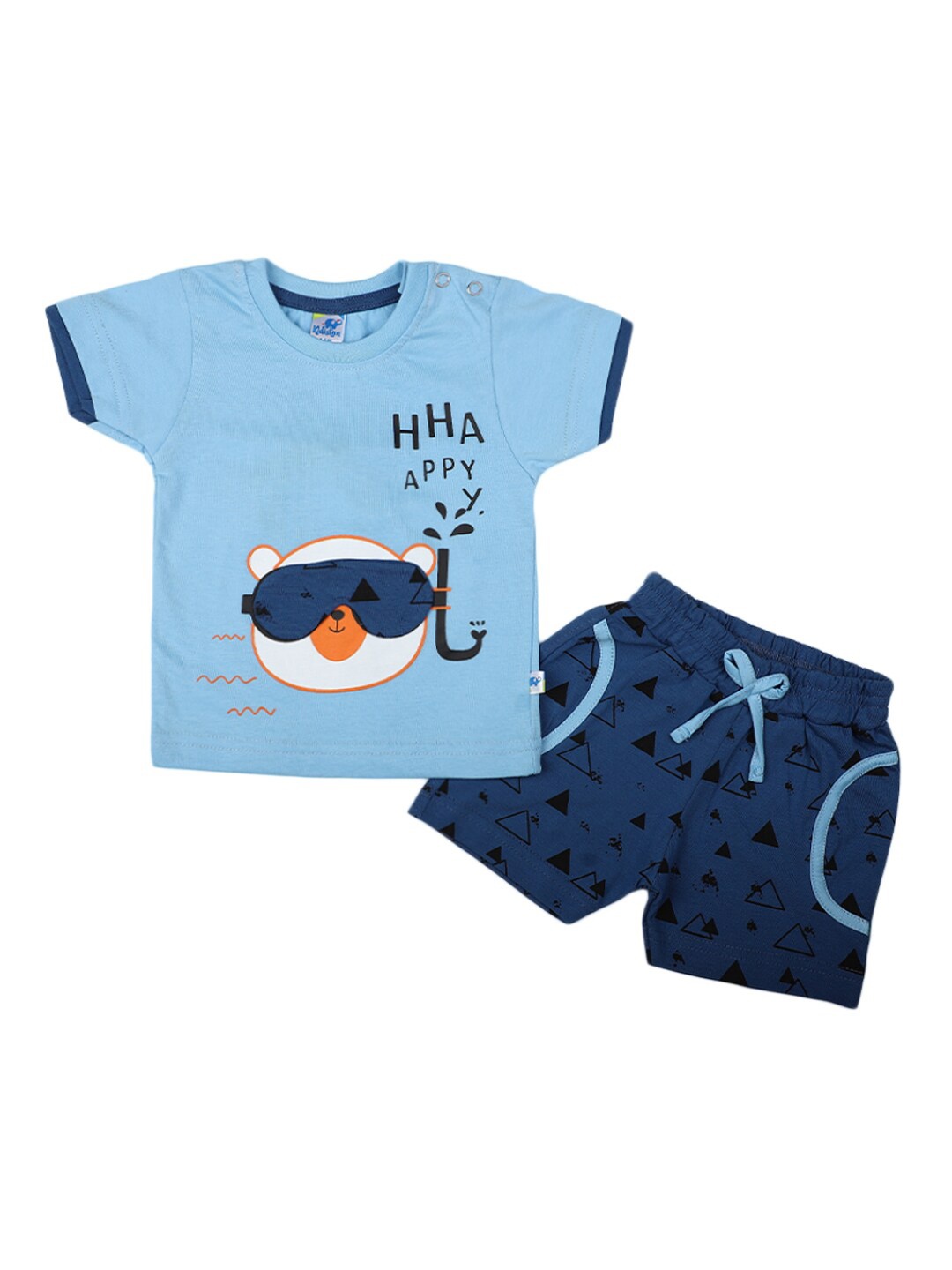 

V-Mart Infants Printed Pure Cotton T-shirt with Shorts, Blue