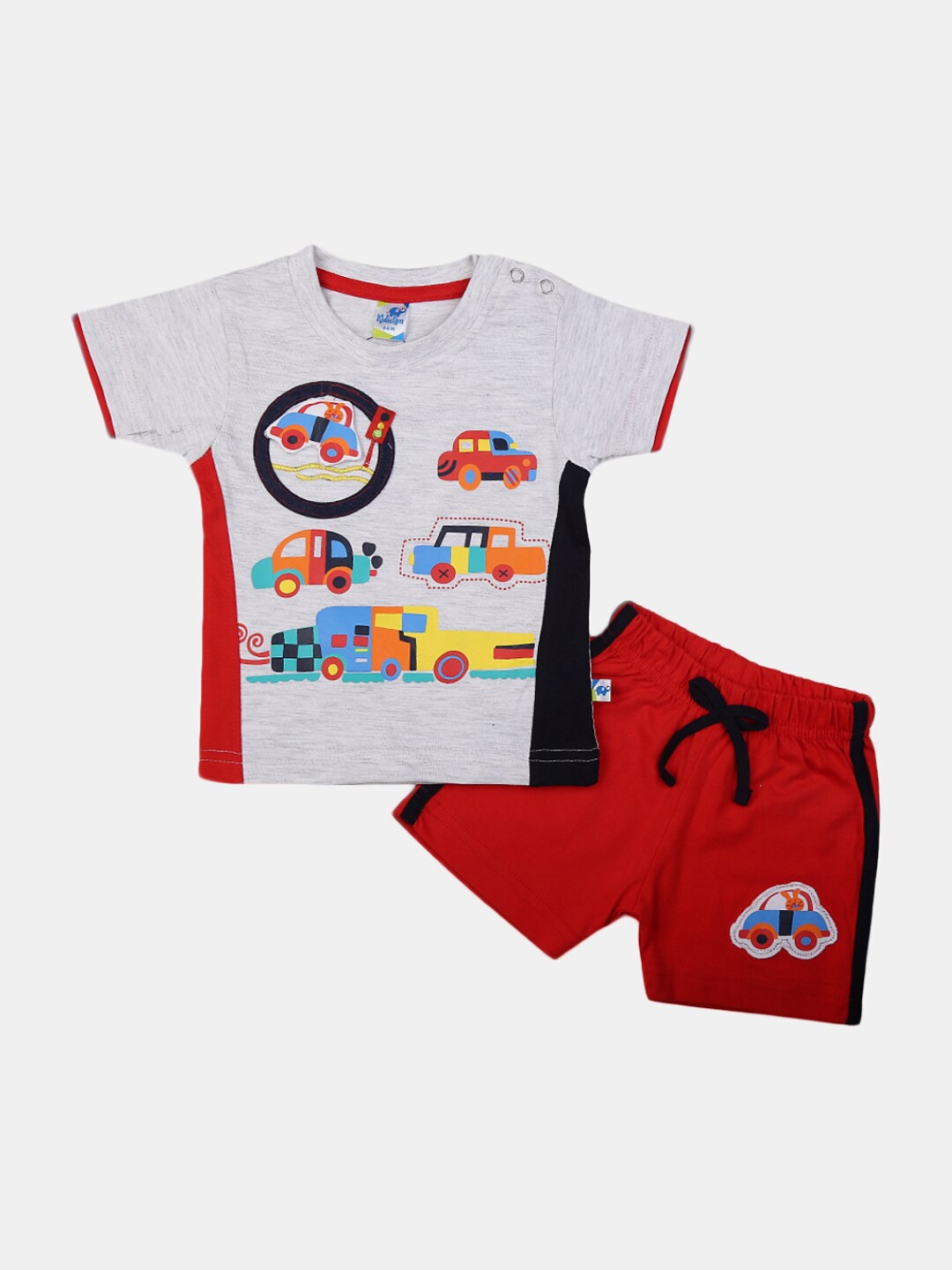 

V-Mart Infants Printed Pure Cotton T-shirt With Shorts, White