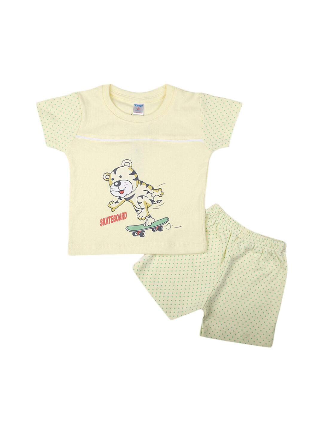 

V-Mart Infants Printed Cotton T-shirt with Shorts, Yellow