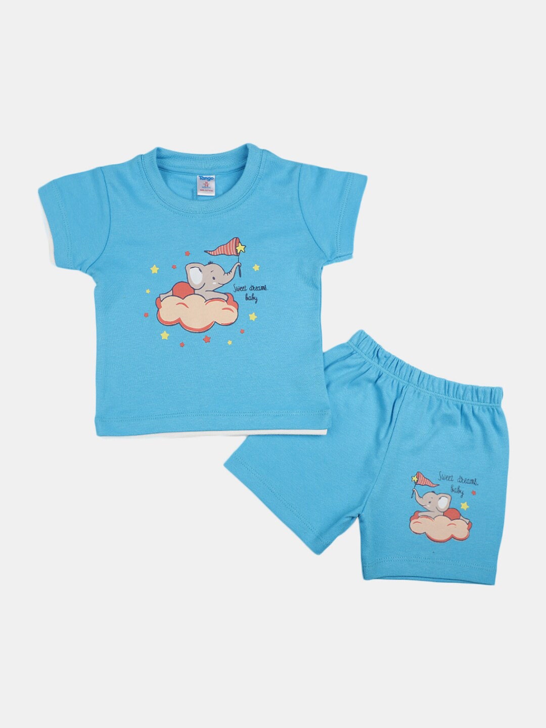 

V-Mart Infants Printed Cotton T-shirt with Shorts, Blue