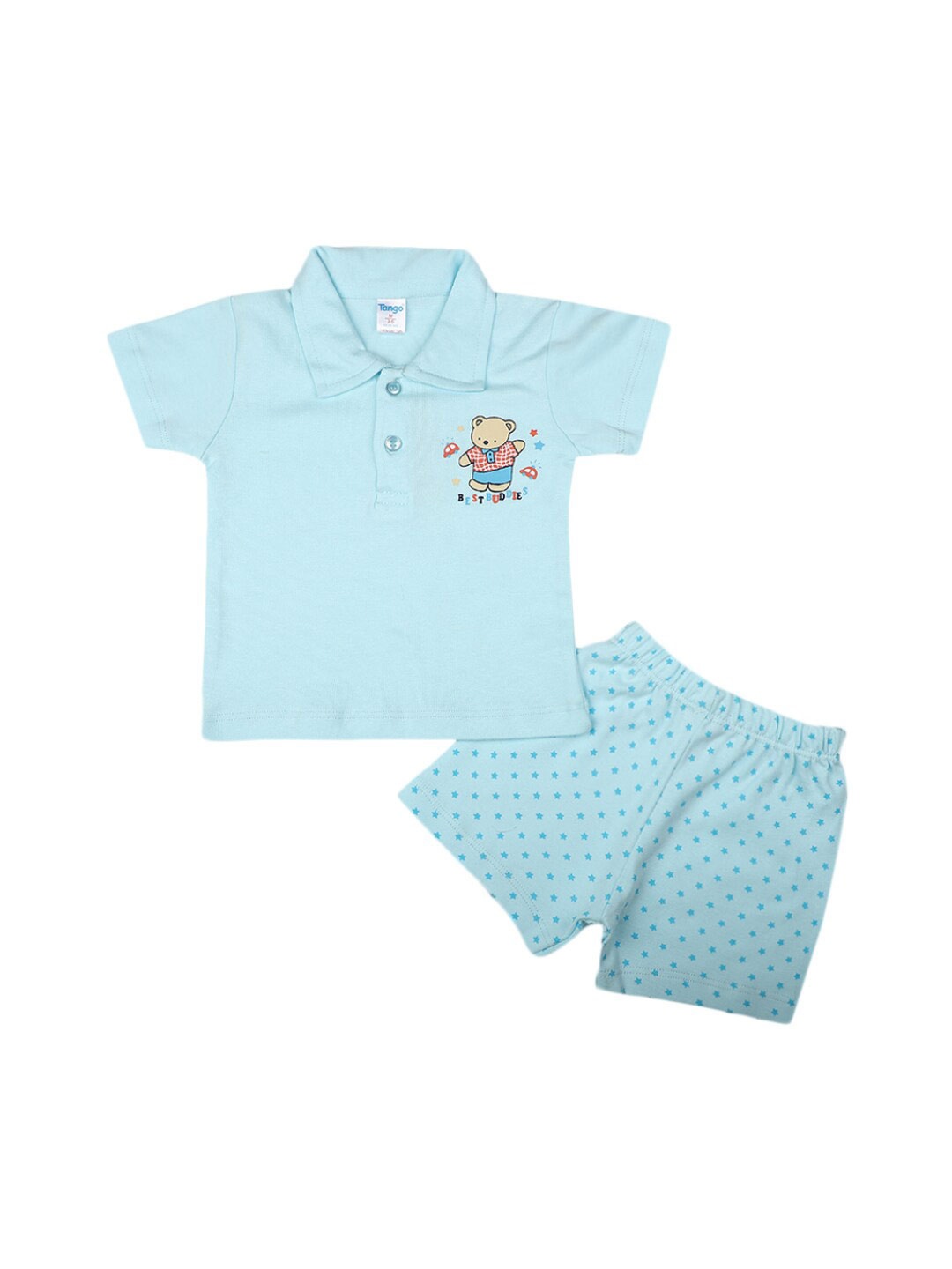 

V-Mart Kids Printed Pure Cotton T-shirt with Shorts, Blue