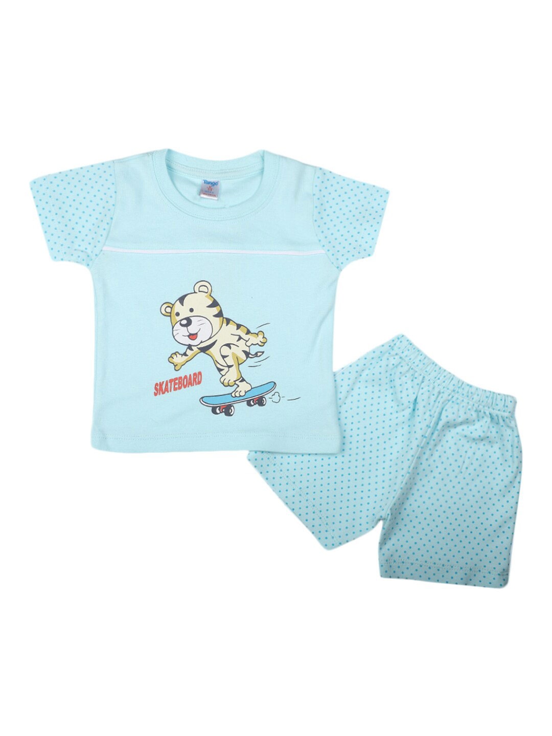 

V-Mart Infants Printed Pure Cotton T-shirt with Shorts, Blue