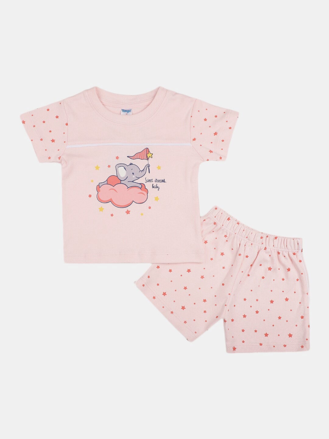 

V-Mart Kids Printed Pure Cotton T-shirt with Shorts, Pink