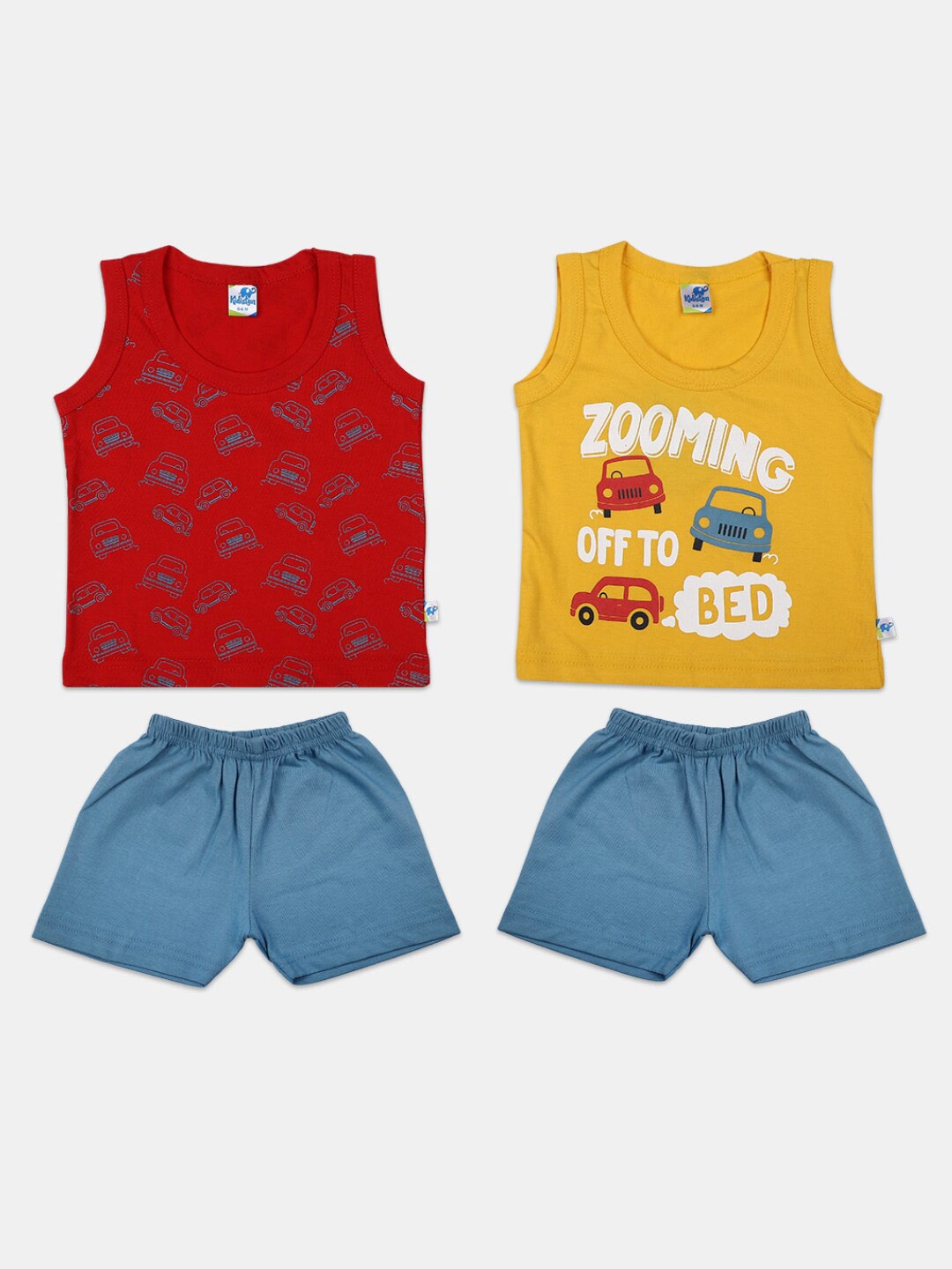 

V-Mart Infant Boys Graphics Printed Pure Cotton T-shirt With Shorts, Yellow