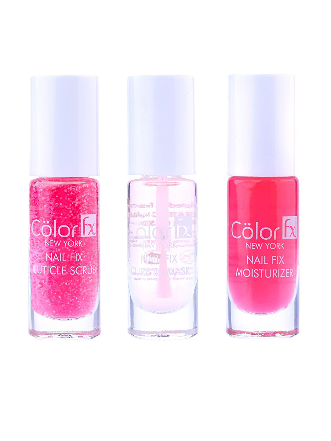 

Color Fx Set of Nail Fix Cuticle Scrub & Cure-in Mask with Moisturizer - 6ml Each, Pink