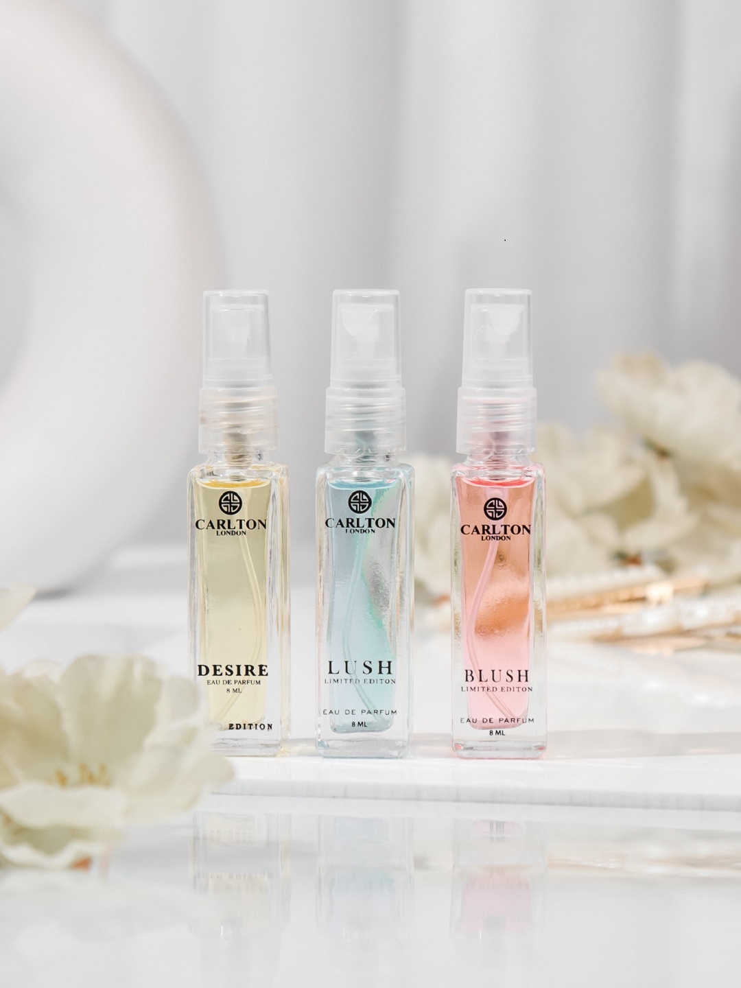 

Carlton London Women Set of 3 Eau De Parfum 8 ml each - Lush + Blush + Desire, Pink