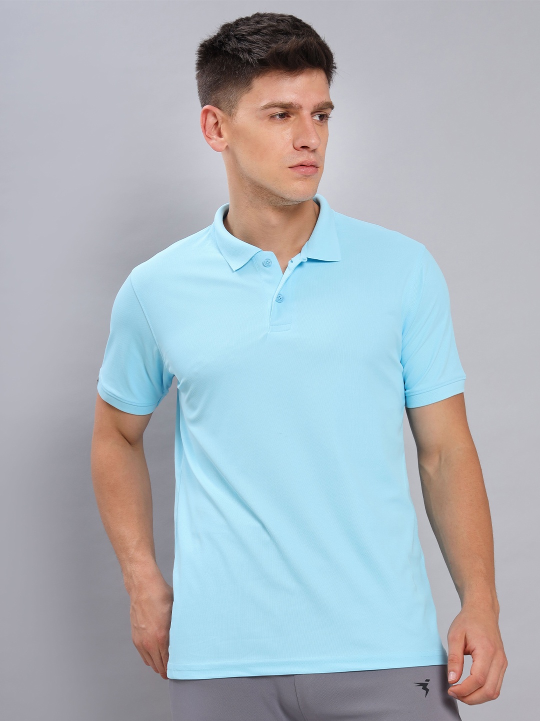 

Technosport Polo Collar Antimicrobial Slim Fit Sports T-Shirt, Turquoise blue
