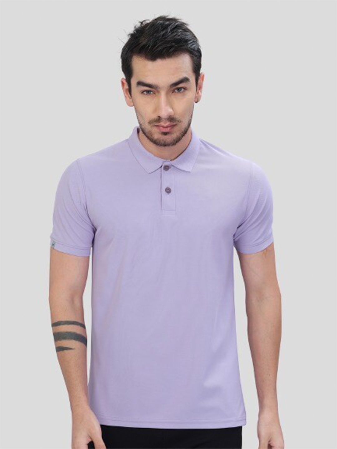 

Technosport Polo Collar Antimicrobial Slim Fit Sports T-Shirt, Violet