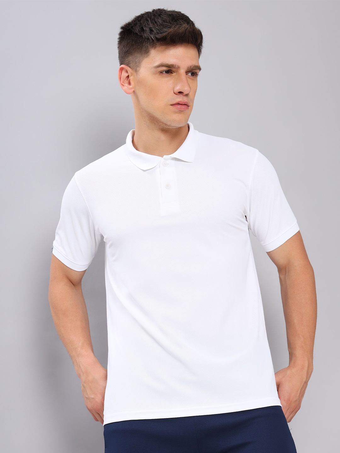 

Technosport Polo Collar Antimicrobial Slim Fit Sports T-shirt, White