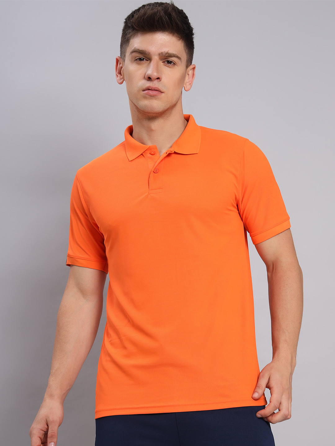 

Technosport Polo Collar Antimicrobial Slim Fit Sports T-Shirt, Orange