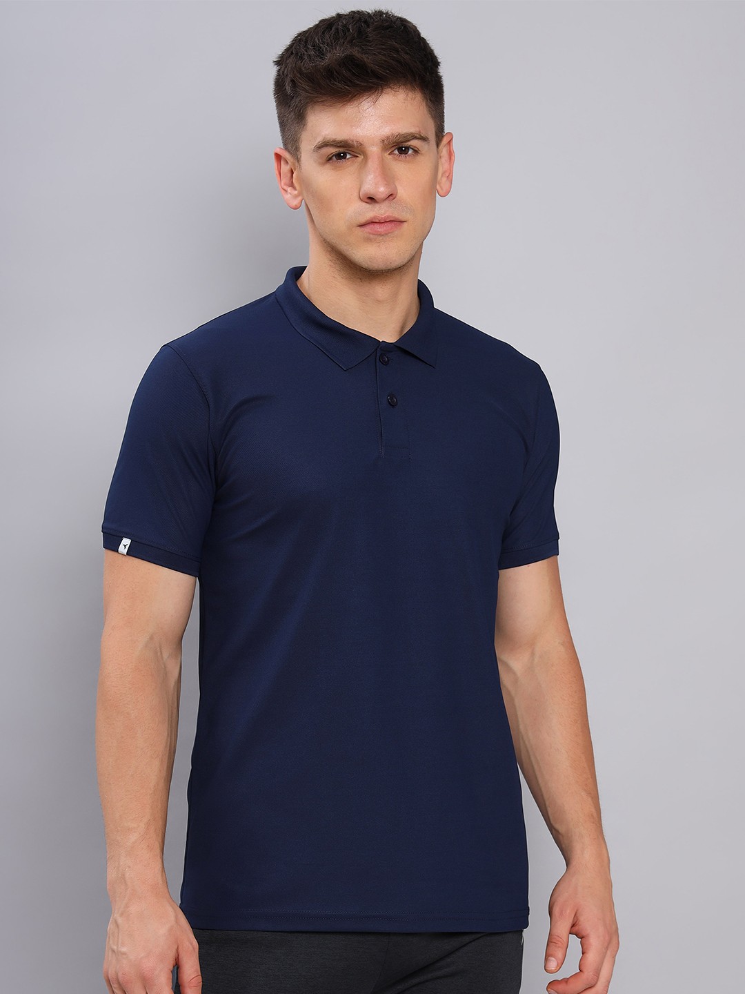 

Technosport Polo Collar Antimicrobial Slim Fit Sports T-shirt, Navy blue