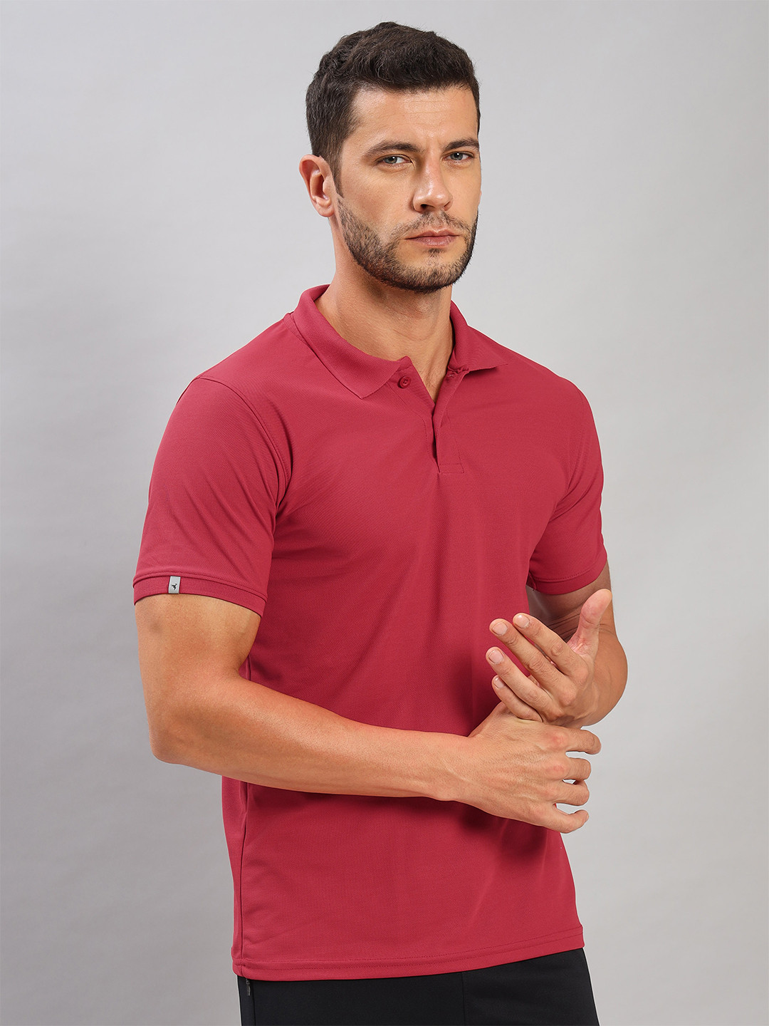 

Technosport Men Antimicrobial Slim Fit Sports T-shirt, Red