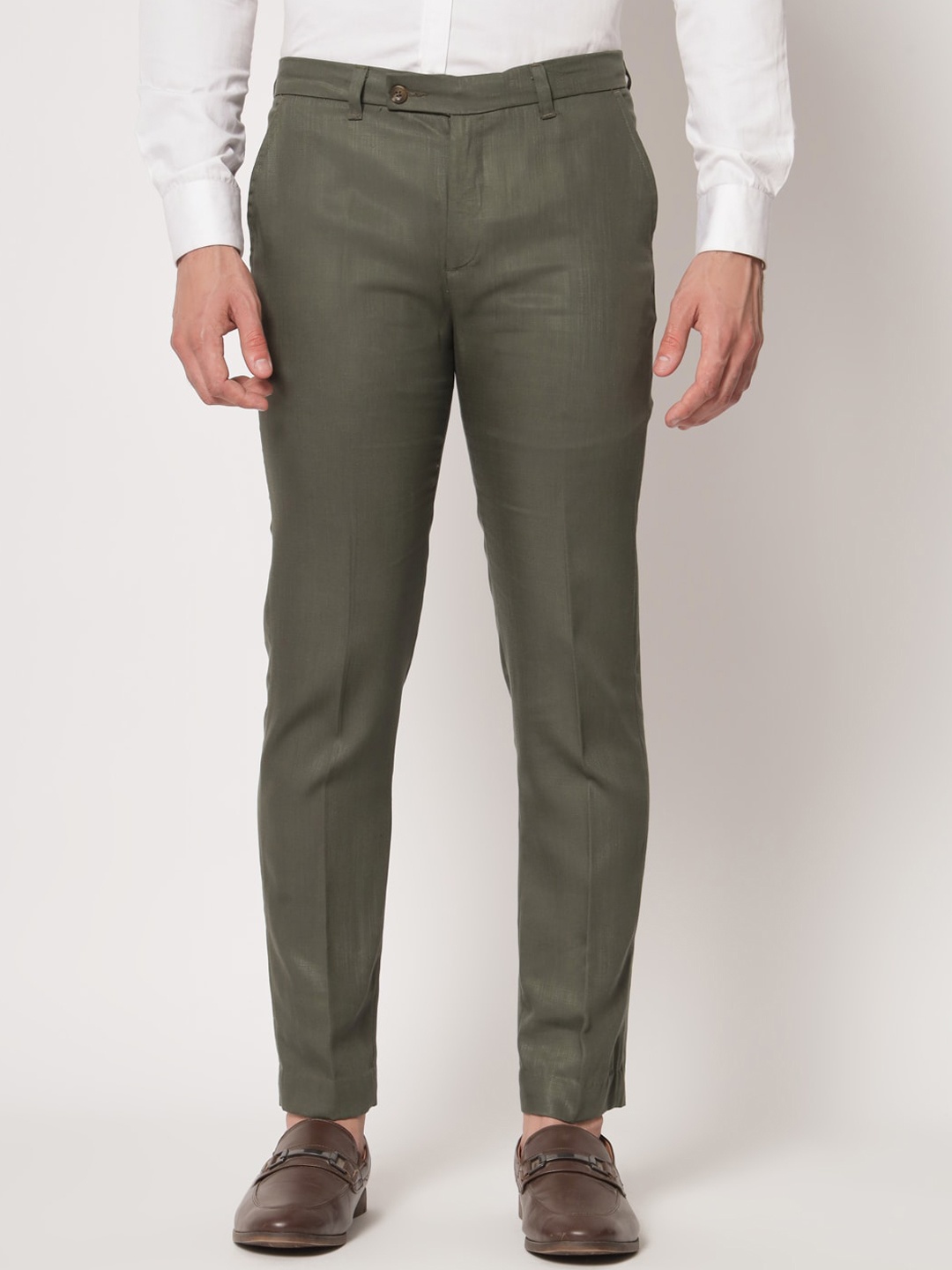 

Aazing London Men Mid-Rise Original Trousers, Olive