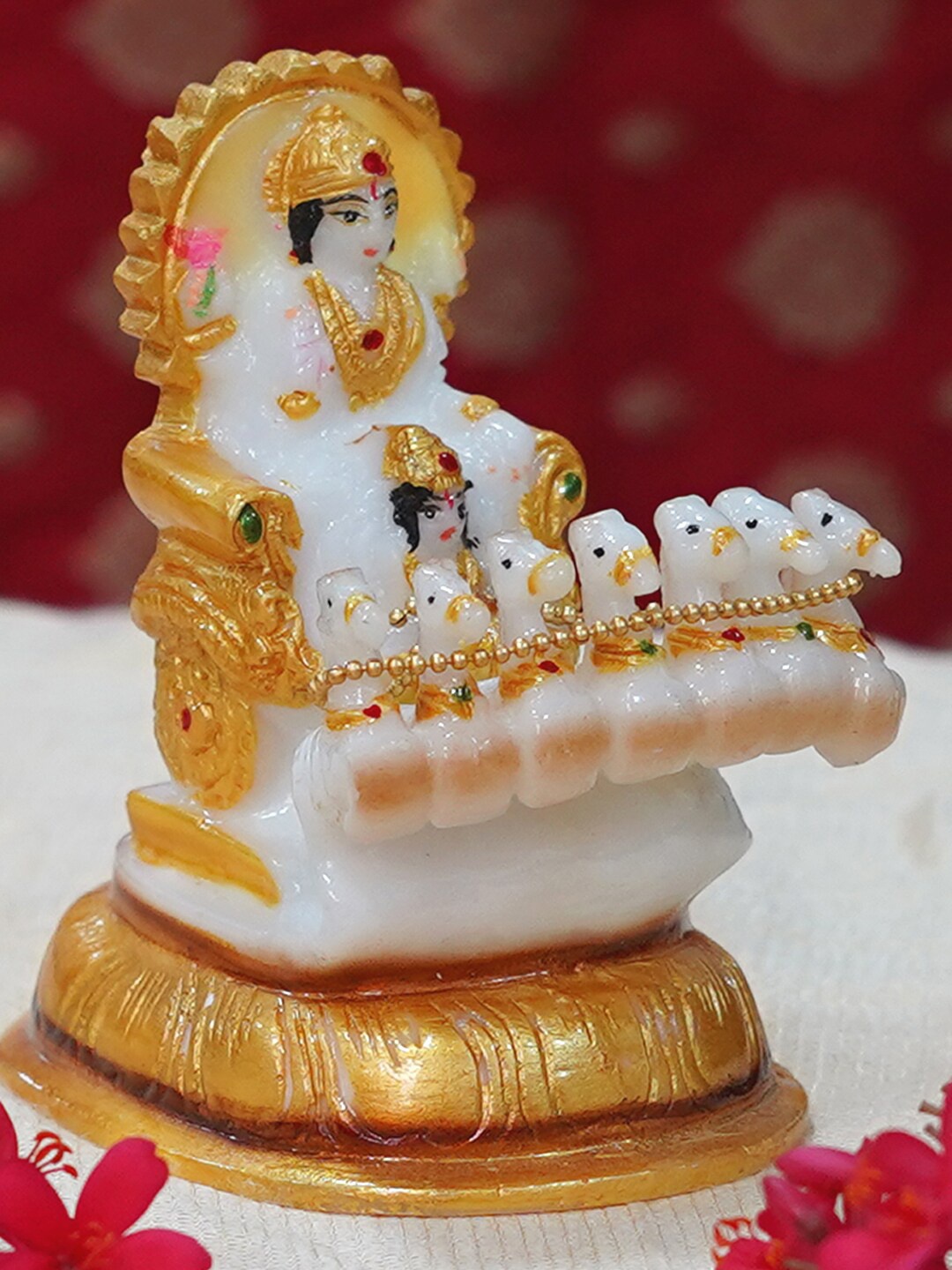 

Gallery99 Gold-toned & White Surya Dev Marble Showpiece