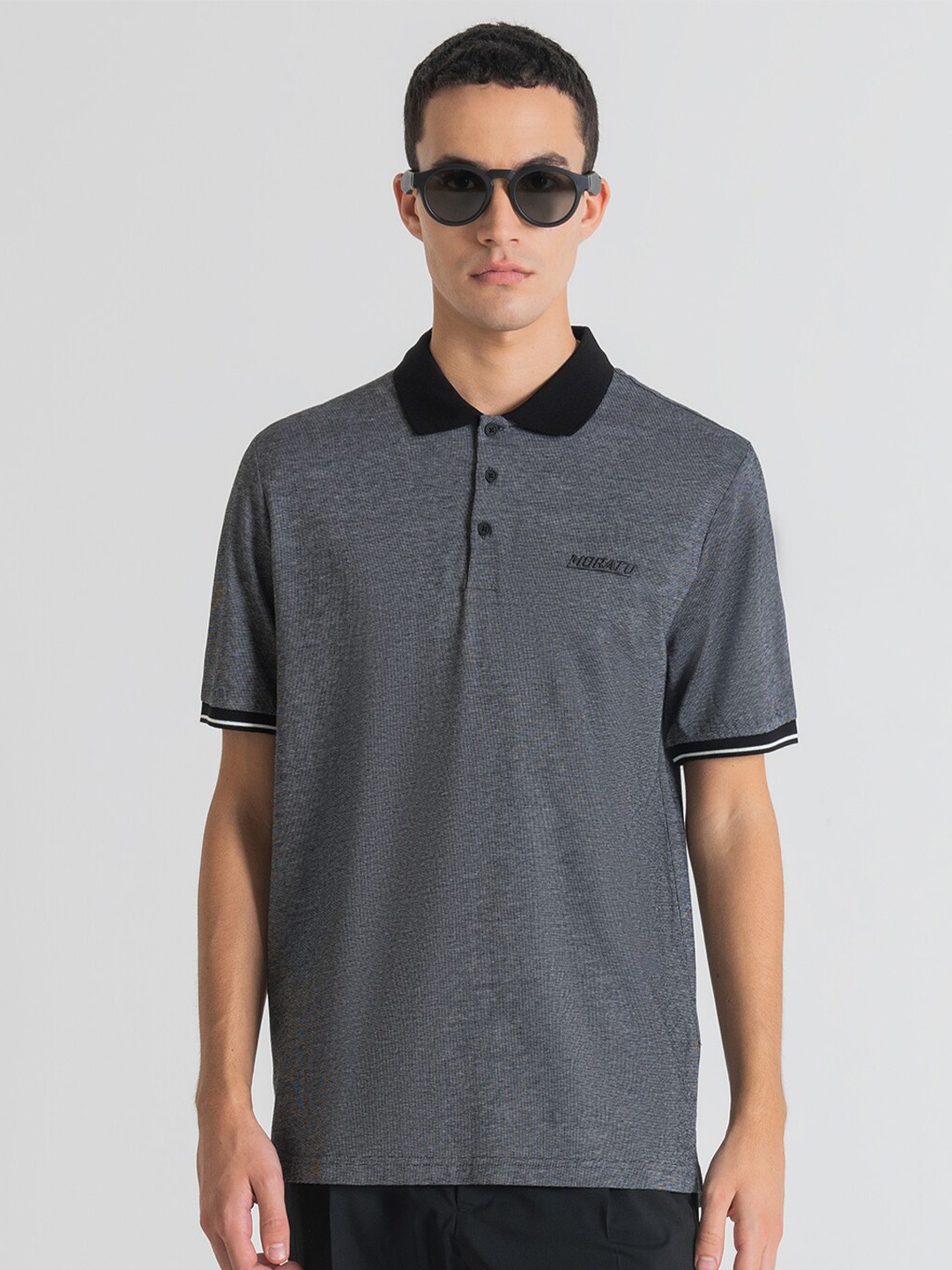

Antony Morato Polo Collar Cotton T-Shirt, Grey