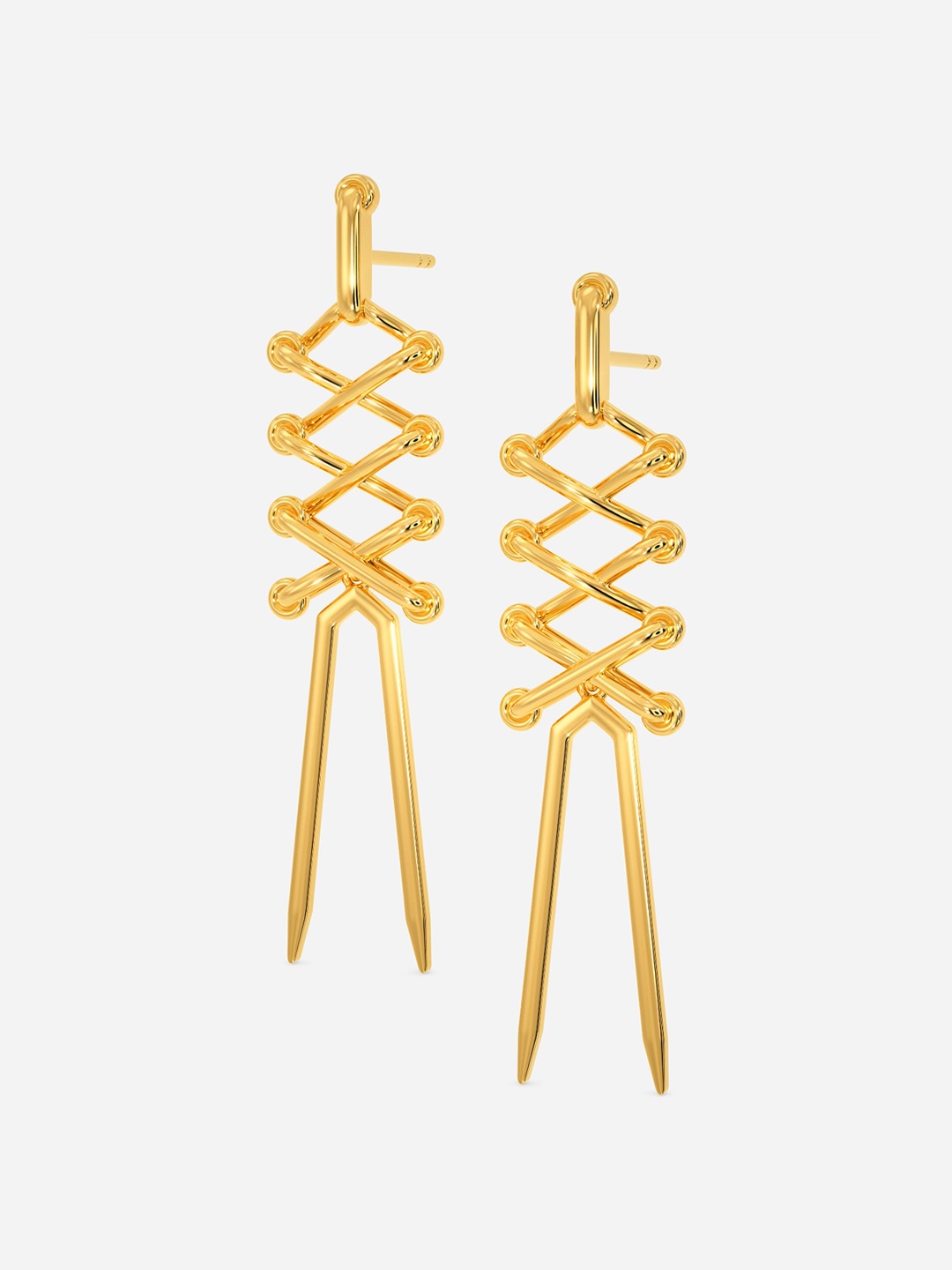 

MELORRA Twistie Lace 18KT Gold Earrings - 5.84 gm