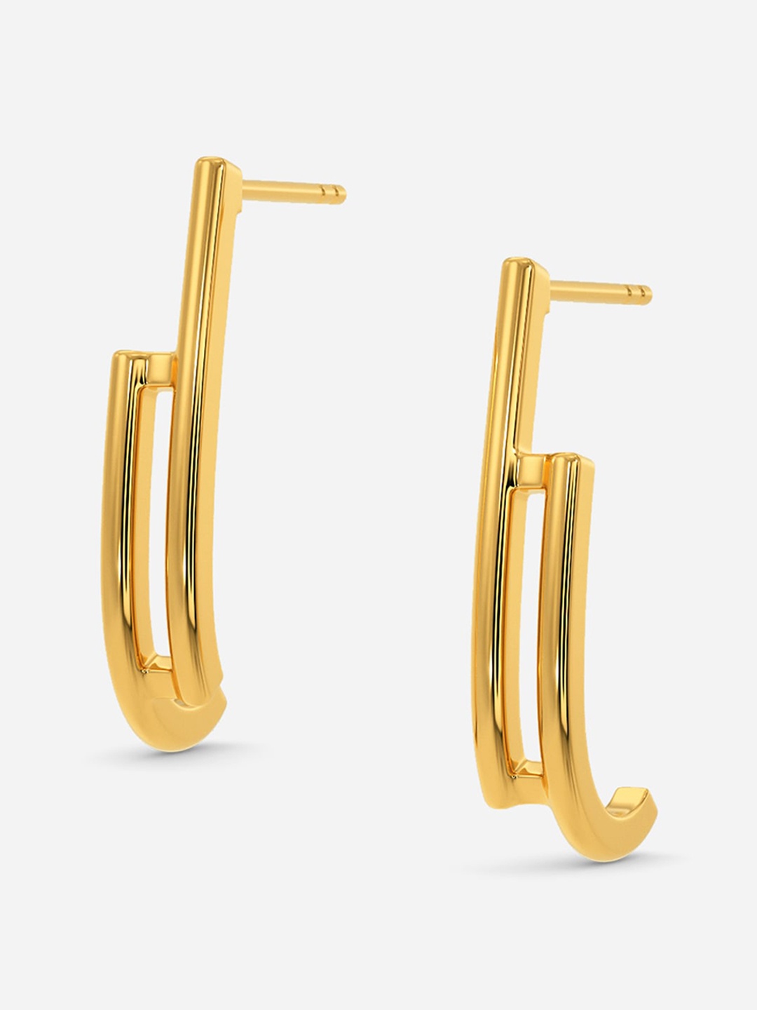 

MELORRA Nirvana 90s 18KT Gold Semi-Hoop Earrings-3.72gm