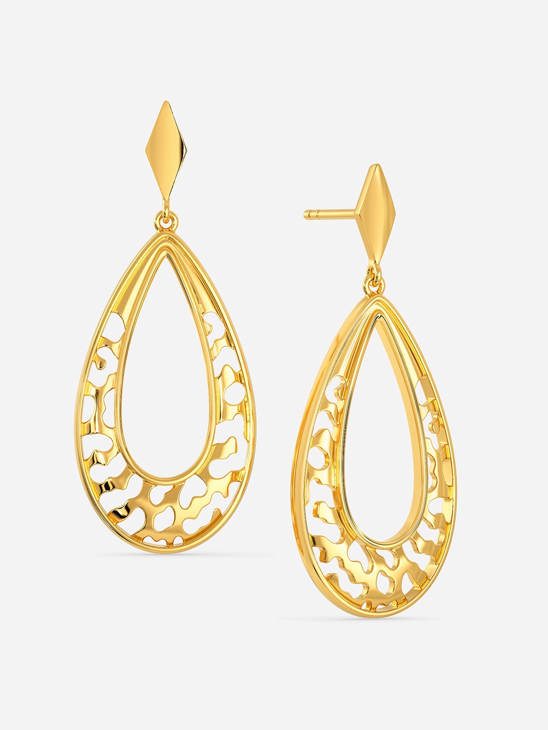 

MELORRA Leopard Spots 18KT Gold Drop Earrings-5.98gm