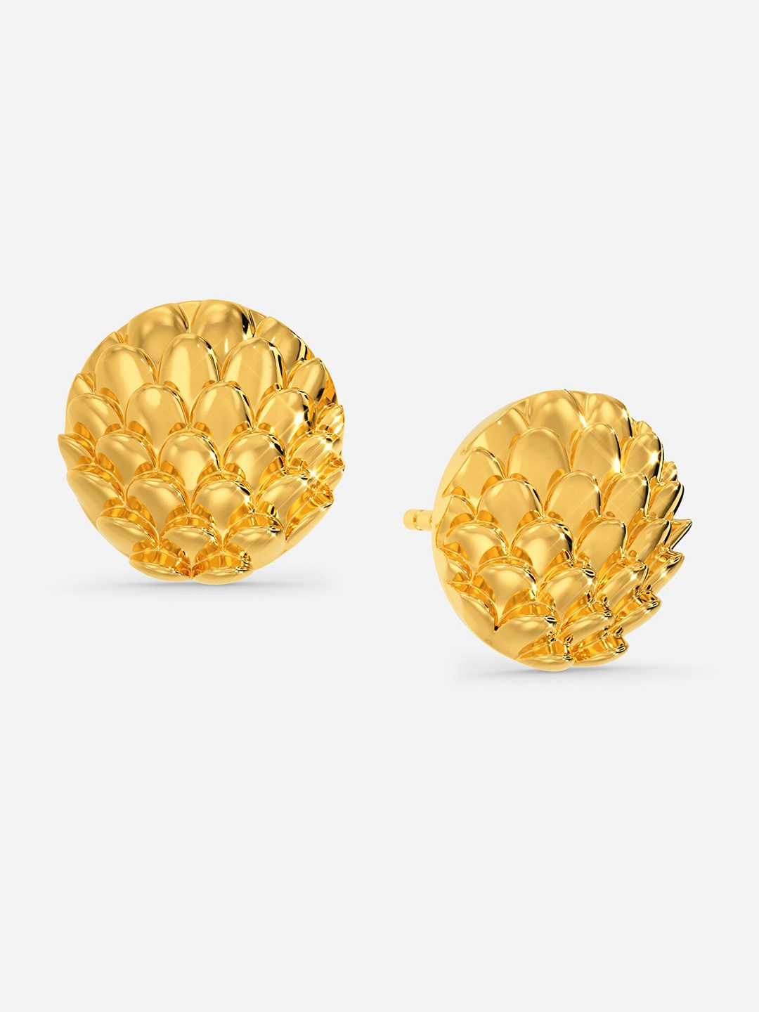 

MELORRA Scaly Ripples 18KT Gold Stud Earrings-3.54gm