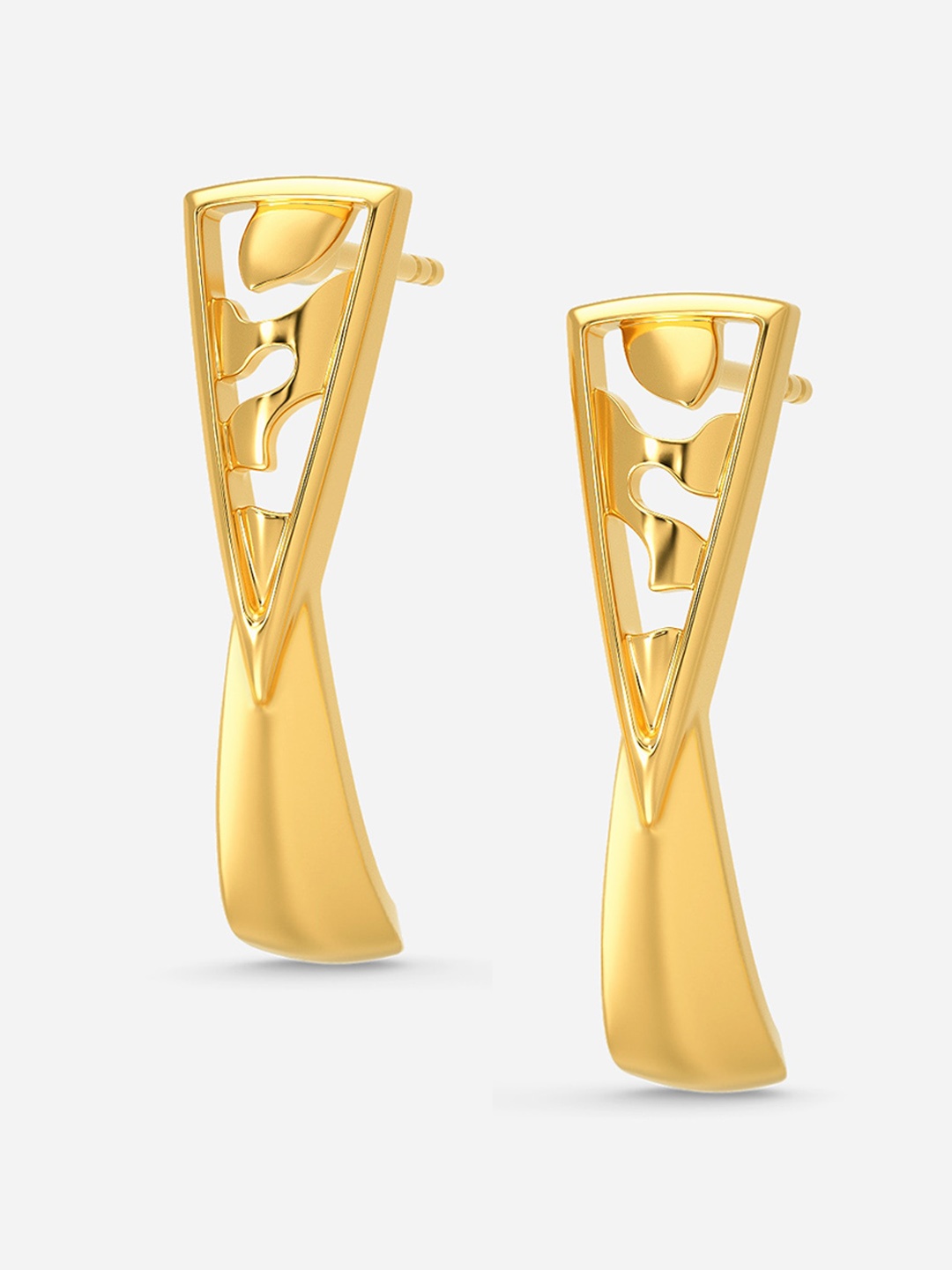 

MELORRA Wild Verve 18KT Gold J-Hoop Earrings-3.98gm