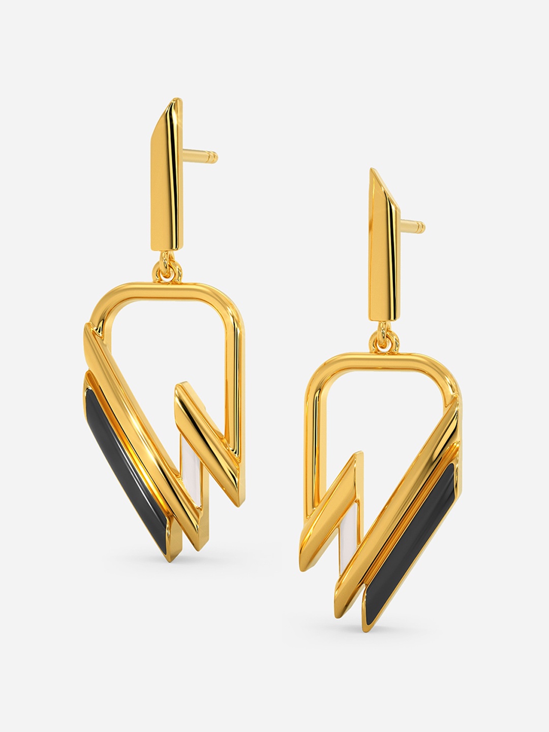 

MELORRA Striped Right 18KT Gold Earrings - 4.72 gm