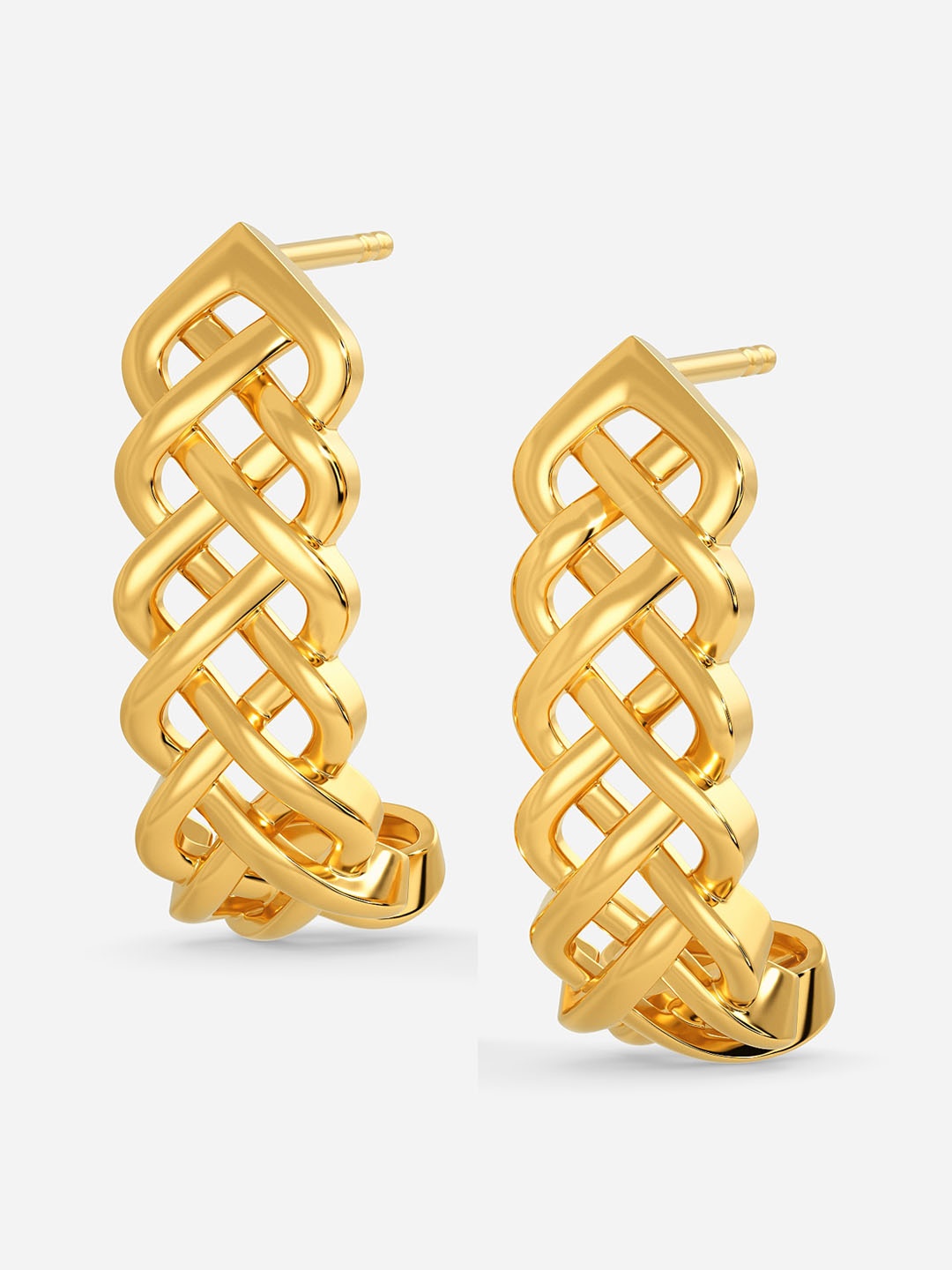 

MELORRA Knotted Hearts 18KT Gold Hoop Earrings-4.52gm