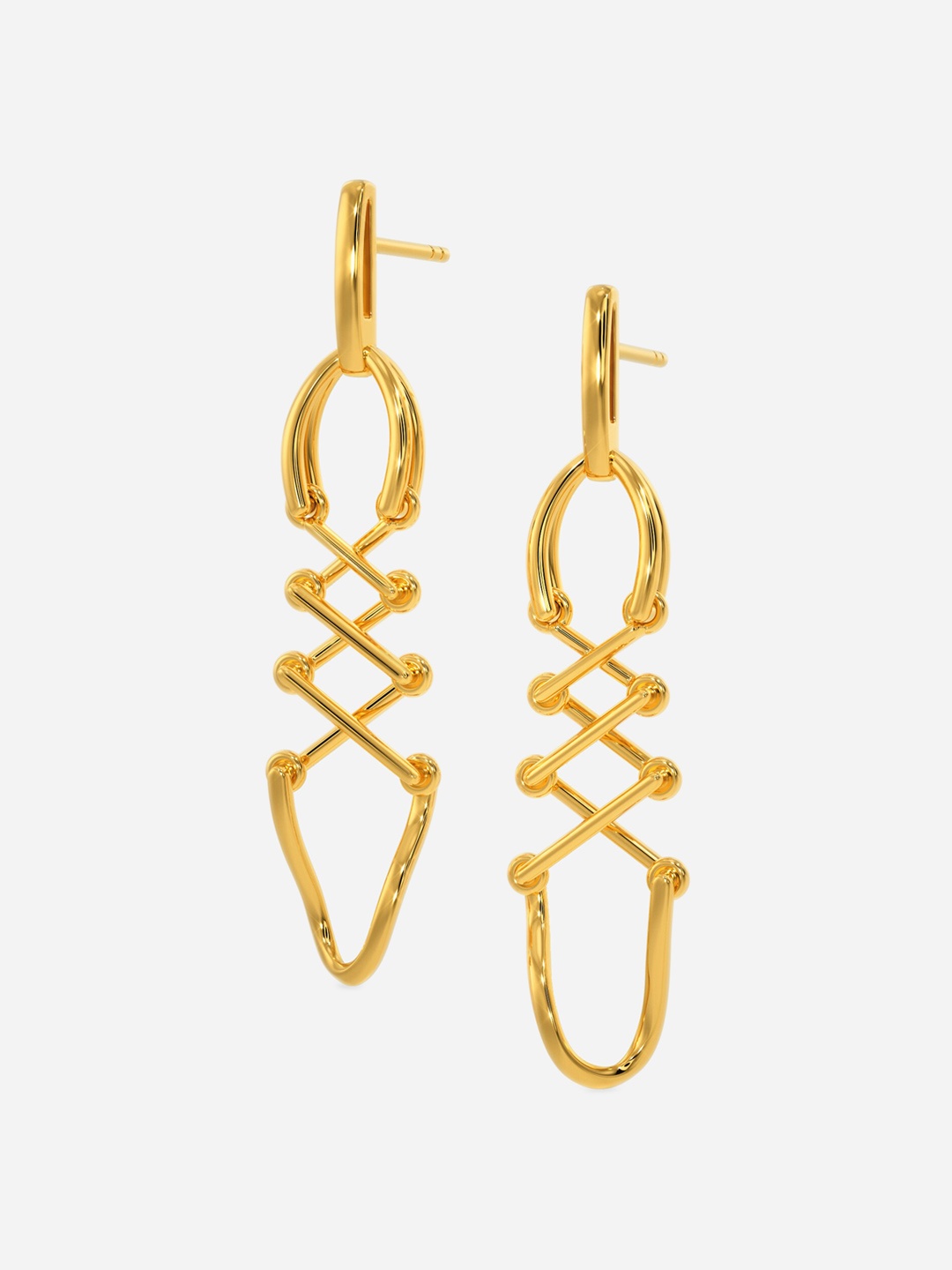 

MELORRA Looped Lace 18KT Gold Earrings-4.86gm