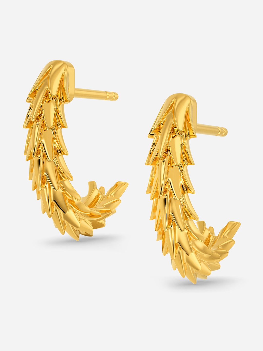 

MELORRA Fishy Girdles 18KT Gold Semi-Hoop Earrings-3.62gm