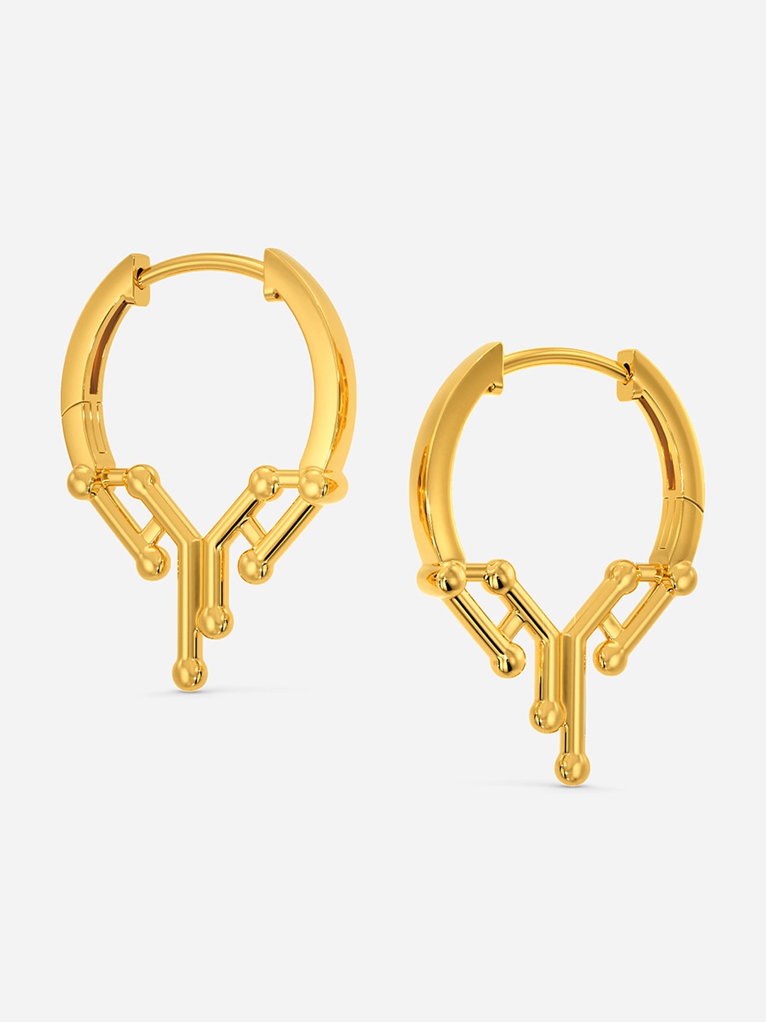 

MELORRA Unhitched Matrix 18KT Gold Earrings - 4.28 gm