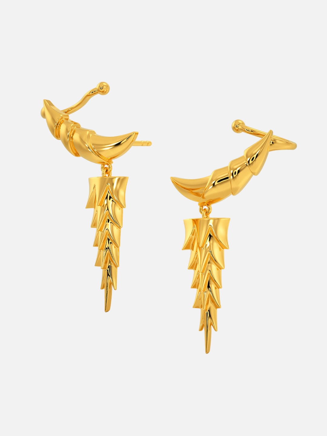 

MELORRA Twill Texture 18KT Gold Earrings - 5.87 gm