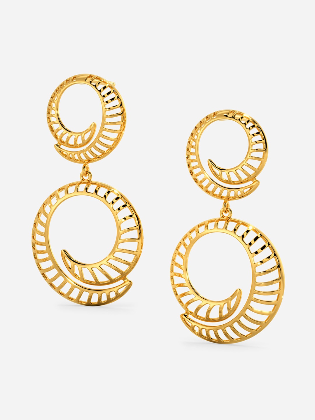 

MELORRA Twirl in OTT 18KT Gold Dangle Earrings-4.4gm