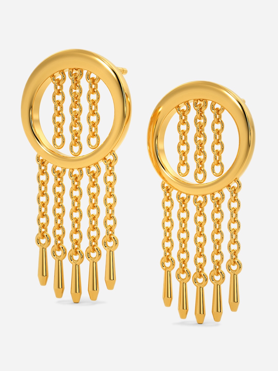 

MELORRA Fringe Thrill 18KT Gold Drop Earrings-4.97gm