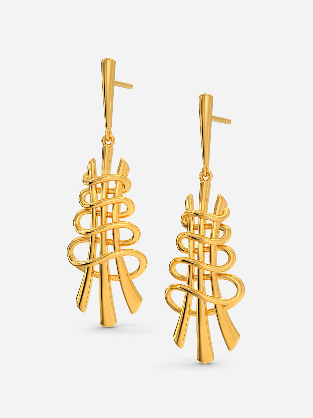 

MELORRA Love In Prints 18KT Gold Drop Earrings-6.16gm