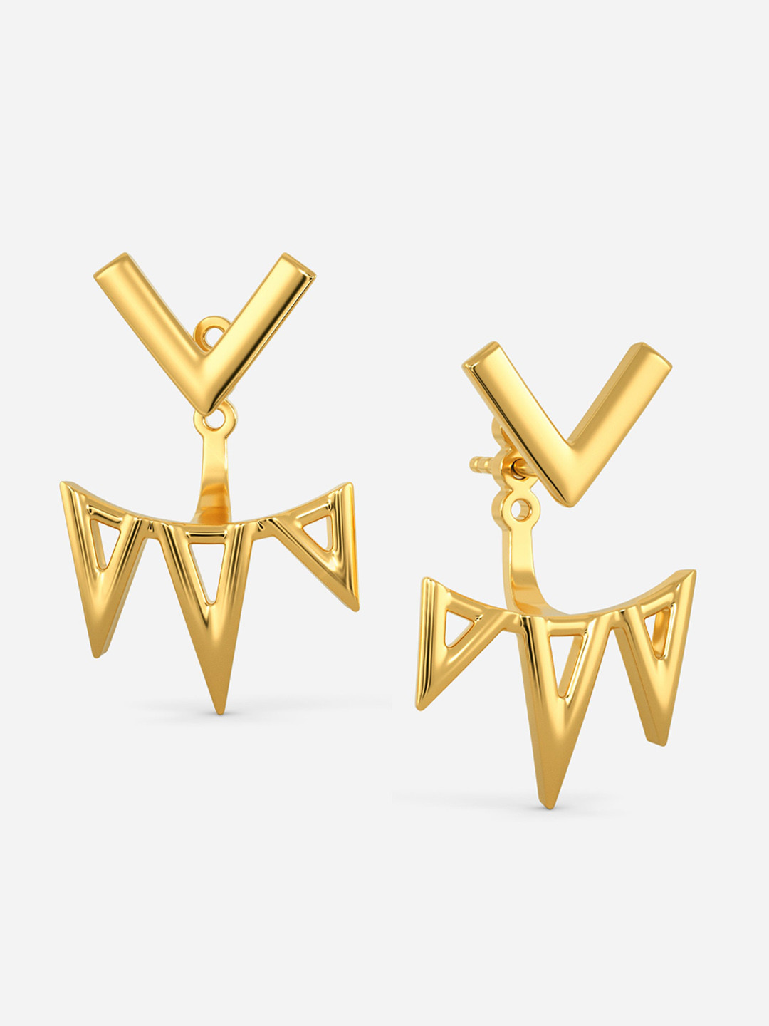 

MELORRA Catsuited Up 18KT Gold Drop Earrings- 3.8gm